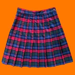 90's vintage plaid pleated high waisted skirt Size 5 tracy Evans ltd